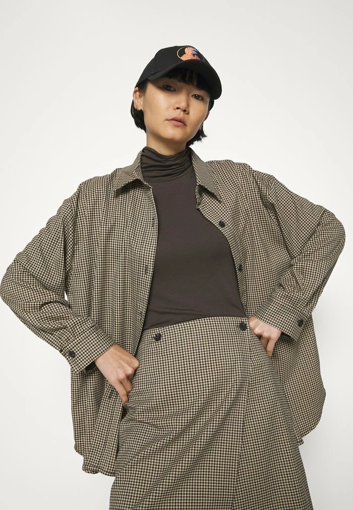 ERINA CHECK SKIRT - Mini skirt - beige Holzweiler ERINA CHECK SKIRT - Mini Skirt - Beige -Holzweiler shop 1345f8ac1e5746e389061cd3c68e1e57