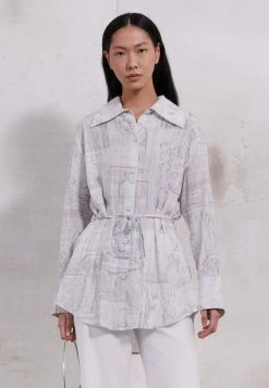 Holzweiler POM SHIRT - Button-down Blouse - Grey Mix
