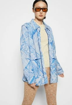 Holzweiler BINO SHIRT JACKET - Short Coat - Blue Mix -Holzweiler shop 8a138ed46f1840c3b5108423410bc17b