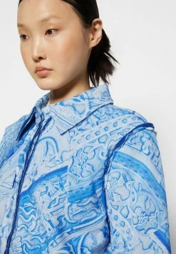 Holzweiler BINO SHIRT JACKET - Short Coat - Blue Mix -Holzweiler shop bc5beee38b984226bcbb570a6a1e520d