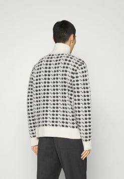 Holzweiler CASTLE HALF ZIP PATTERN KNIT CREW - Jumper - Ecru Mix -Holzweiler shop e2bcf56d09994566a80ac5fedbebda5d